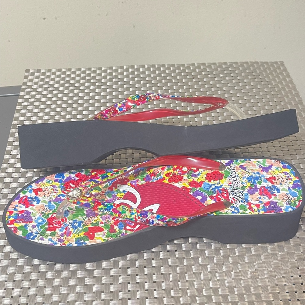 Brighton Posies Flip Flops/Thongs - Picture 2 of 5